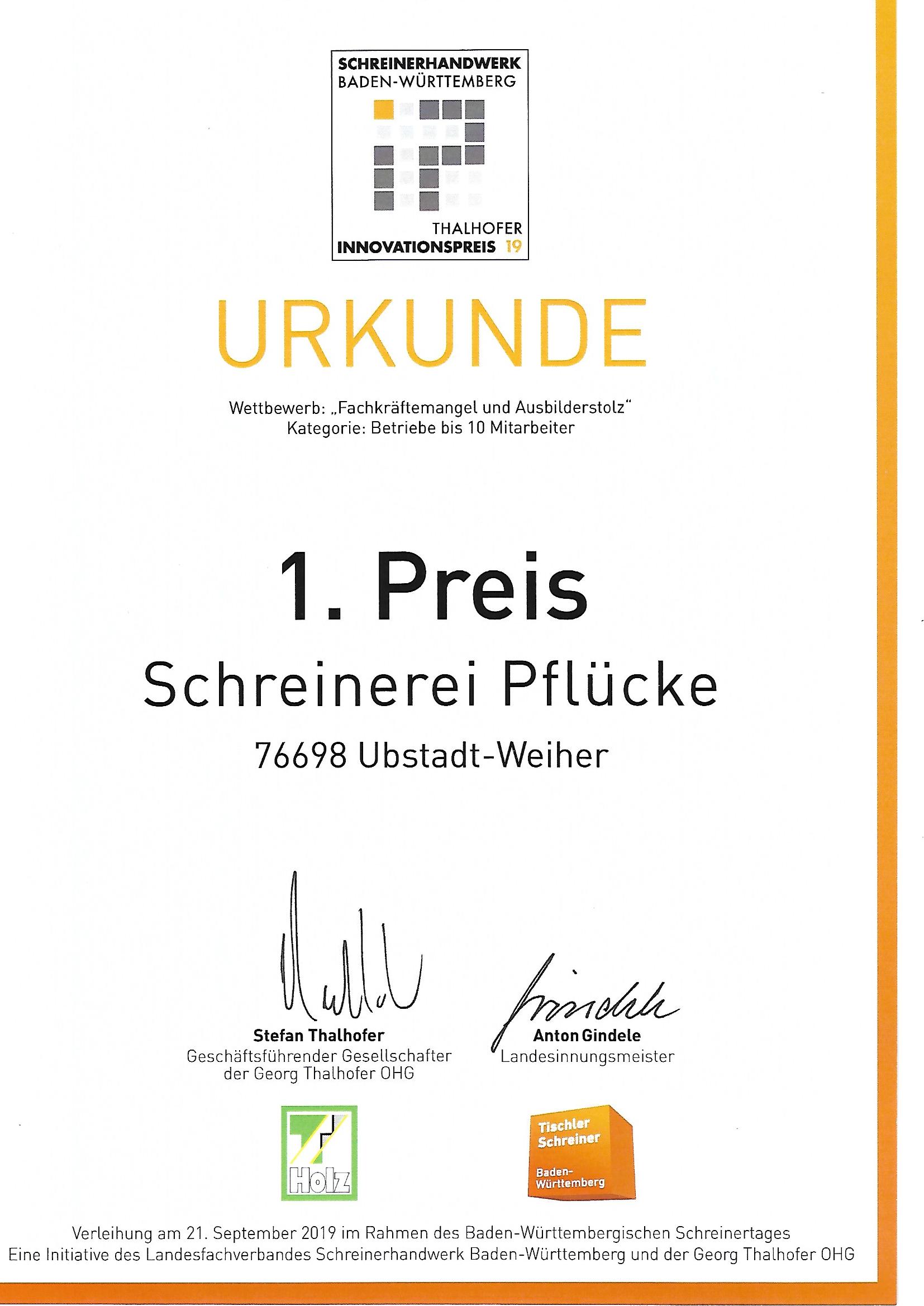 Thalhofer Innovationspreis 2019